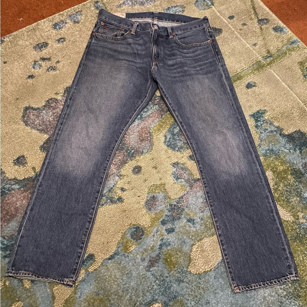 Men’s Polo Ralph Lauren Denim Jeans Size 33x30 RN 41381 Embroidered 5th pocket